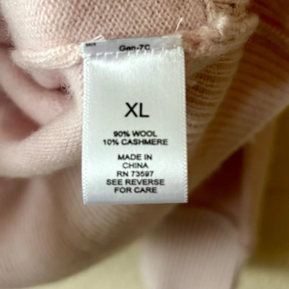 MARTHA STEWART CASHMERE BLEND CREW NECK SWEATER PULLOVER TOP‎ Sz XL PINK